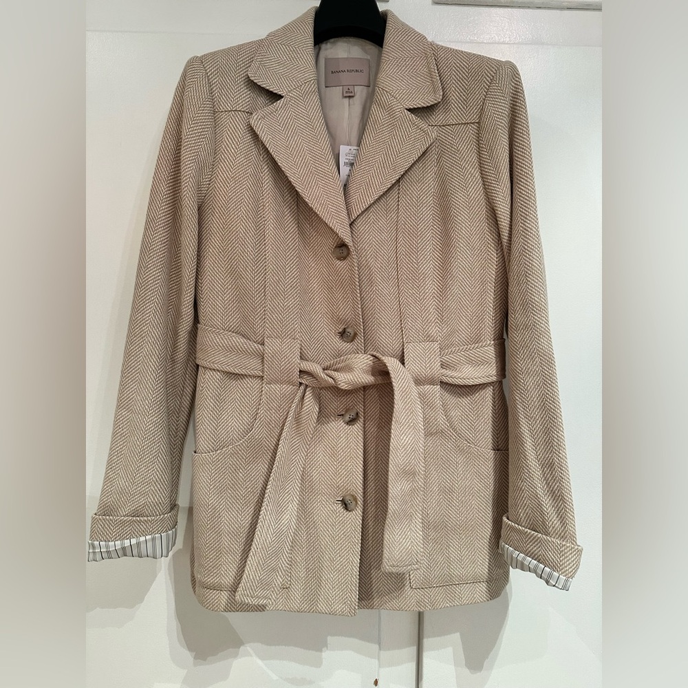 Banana republic herringbone blazer, size 6, NWT